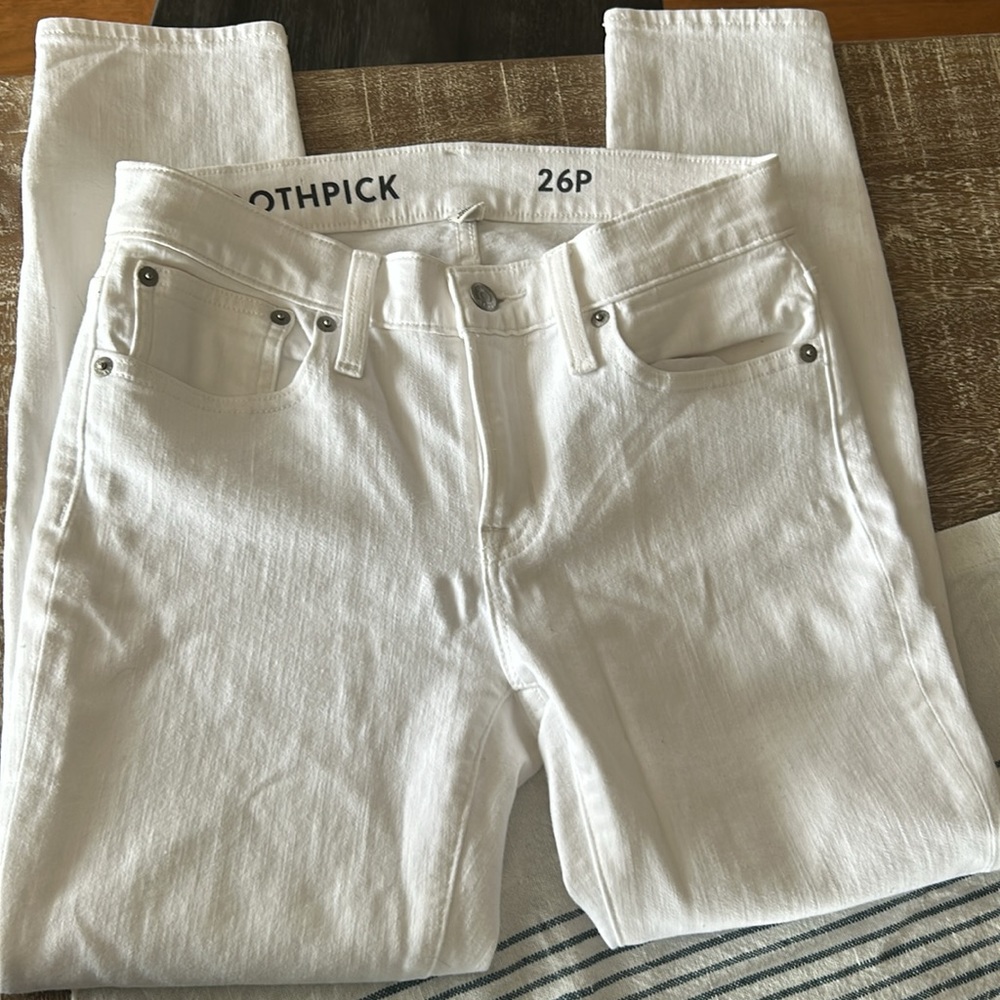 J. Crew toothpick white jeans